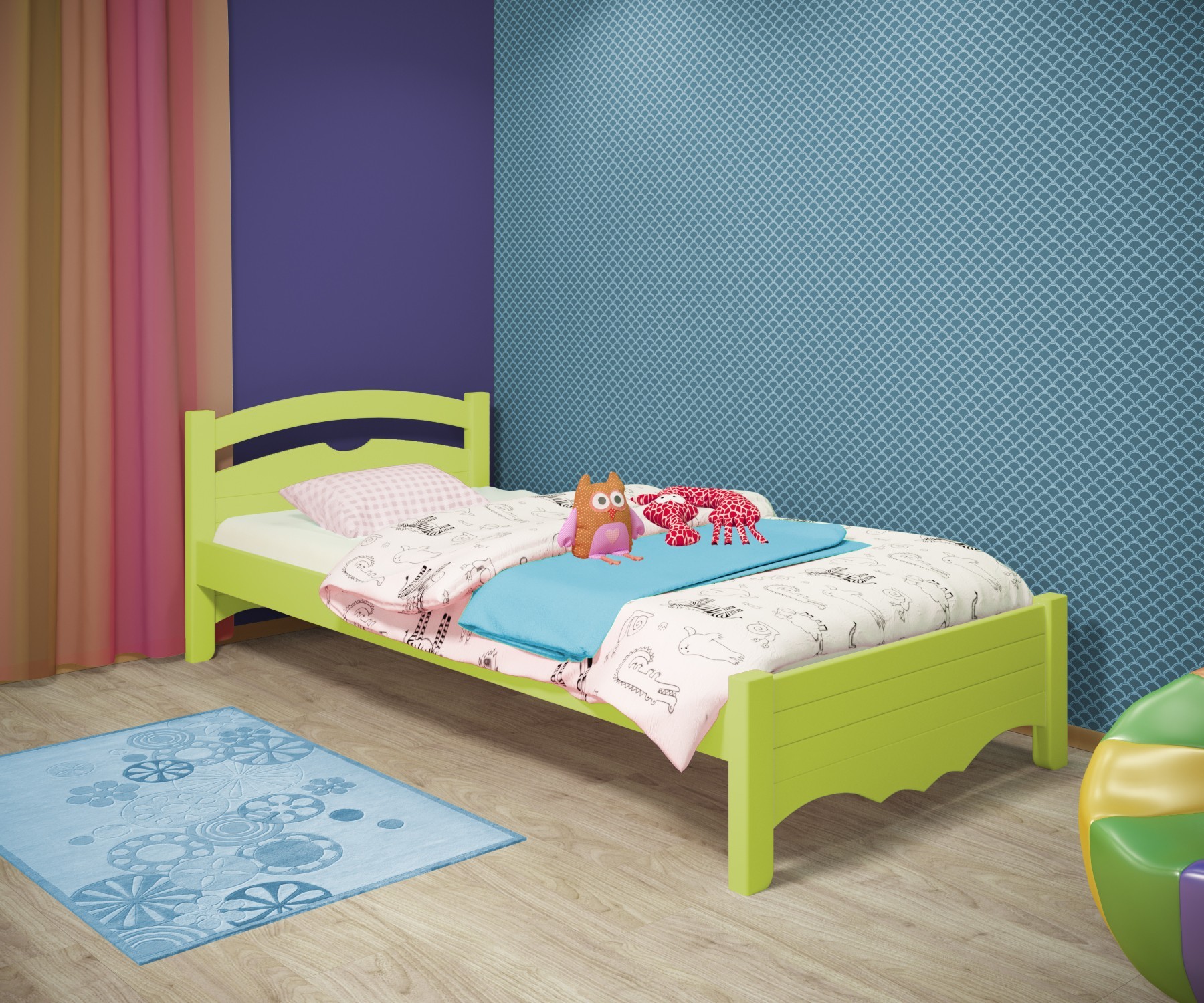 Кровать односпальная RainbowDream Фирина 90х190 см зеленый массив ольхи, без ящиков
Кровать односпальная RainbowDream Фирина 90х190 см зеленый массив ольхи, без ящиков