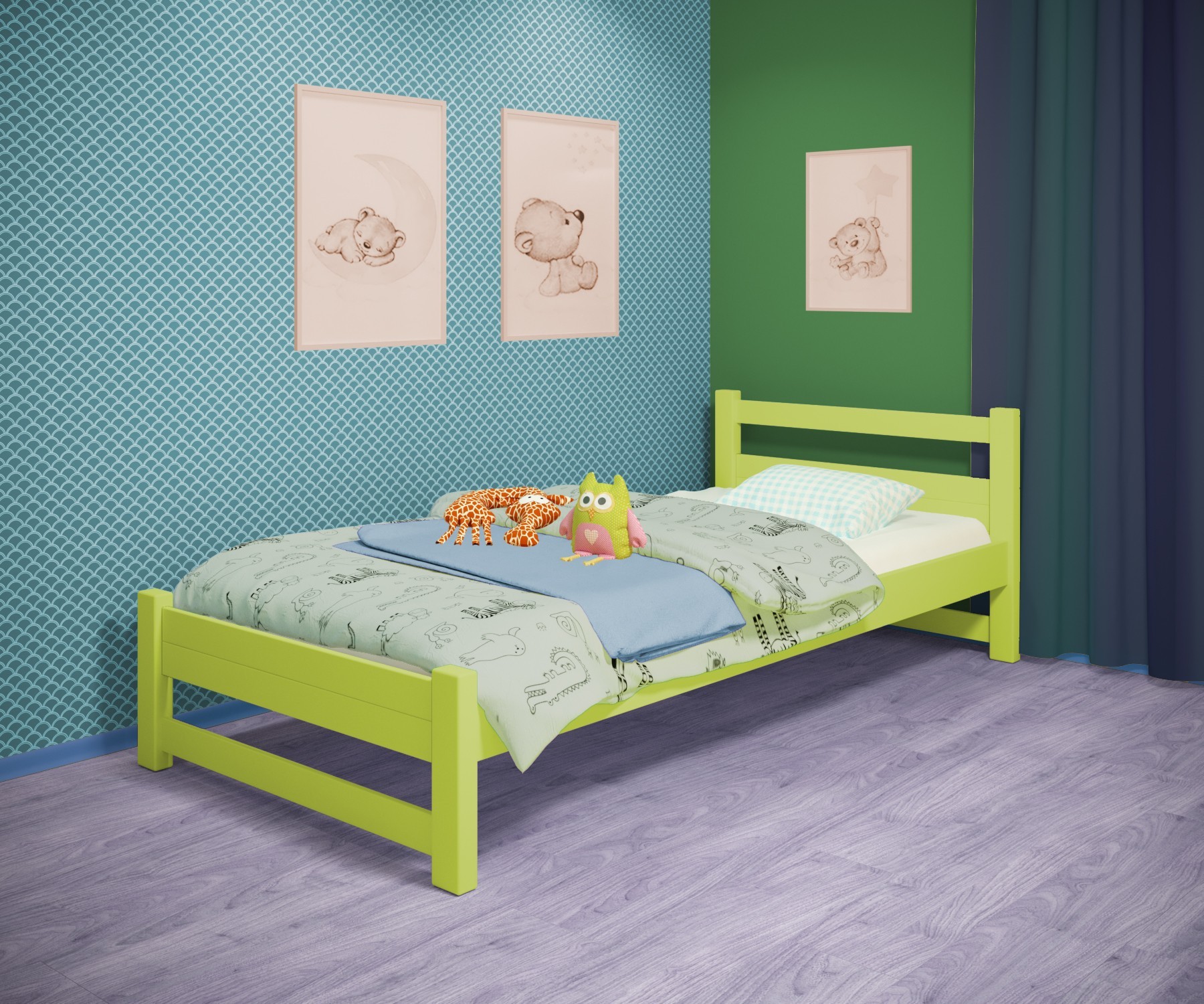 Кровать односпальная RainbowDream Филипп 90х200 см зеленый массив ольхи, без ящиков
Кровать односпальная RainbowDream Филипп 90х200 см зеленый массив ольхи, без ящиков
