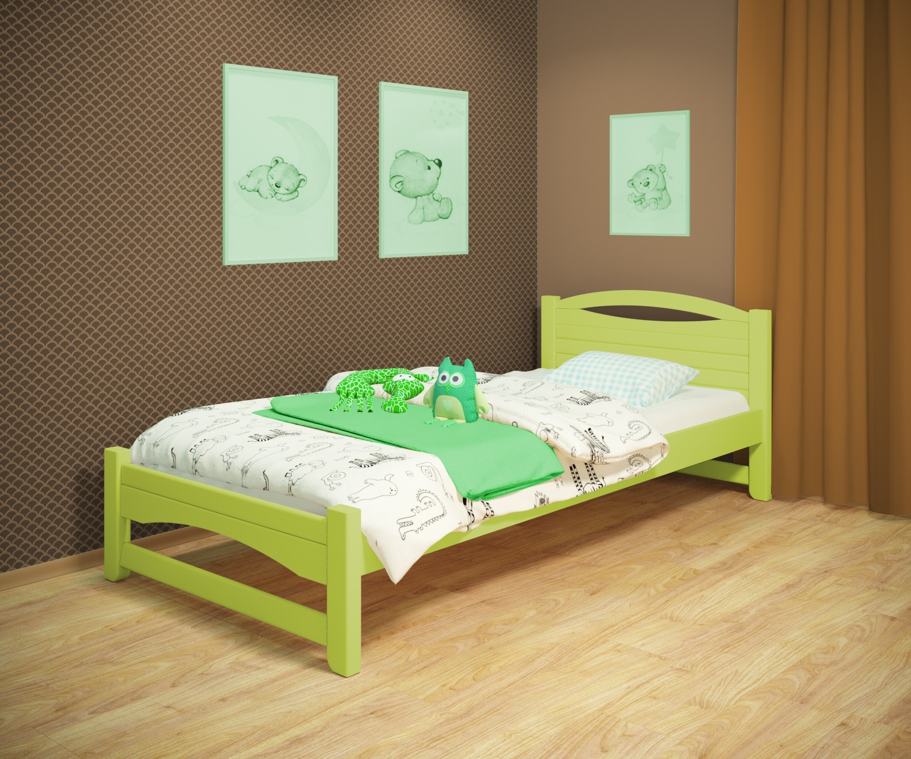 Кровать односпальная RainbowDream Анимона 80х180 см зеленый массив ольхи, без ящиков
Кровать односпальная RainbowDream Анимона 80х180 см зеленый массив ольхи, без ящиков