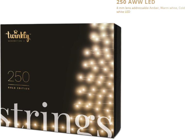 Smart LED Гирлянда Twinkly Strings AWW 250, BT+WiFi, Gen II, IP44, кабель черный, TWS250GOP-BEU
Smart LED Гирлянда Twinkly Strings AWW 250, BT+WiFi, Gen II, IP44, кабель черный, TWS250GOP-BEU