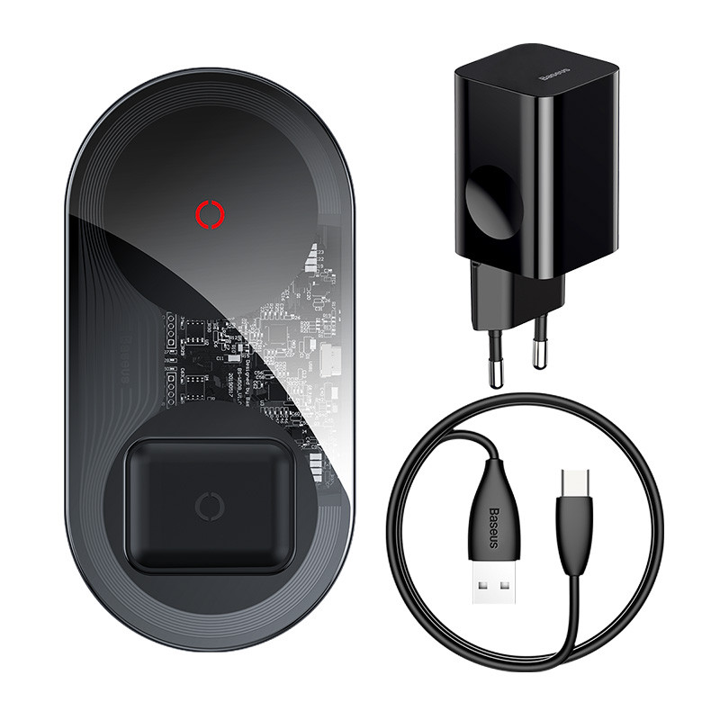 Беспроводная зарядка Qi Baseus Simple 2in1 Wireless Charger Turbo Edition |24W|. Black
Беспроводная зарядка Qi Baseus Simple 2in1 Wireless Charger Turbo Edition |24W|. Black