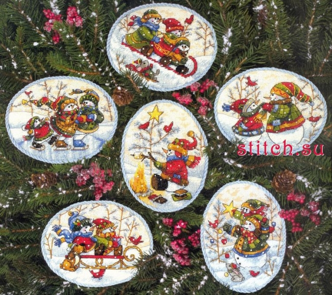 Набір для вишивання хрестиком "Грайливий сніговик//Playful Snowmen Ornaments" DIMENSIONS 08828
Набір для вишивання хрестиком "Грайливий сніговик//Playful Snowmen Ornaments" DIMENSIONS 08828