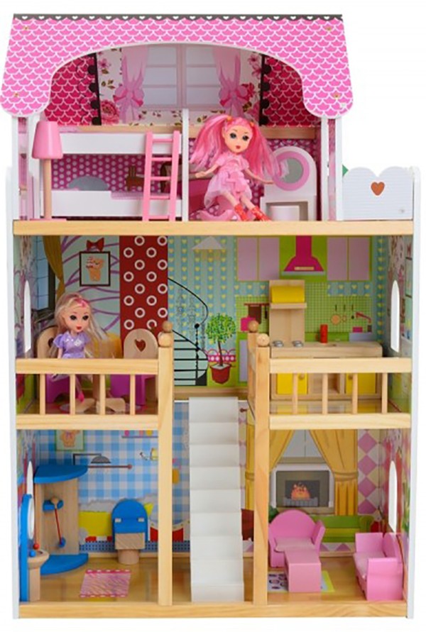 Большой игровой Кукольный домик Baby Maxi деревянный 3 этажа + 5 комнат + 2 куклы + аксессуары 59 х 30 х 90 см Розовый
Большой игровой Кукольный домик Baby Maxi деревянный 3 этажа + 5 комнат + 2 куклы + аксессуары 59 х 30 х 90 см Розовый