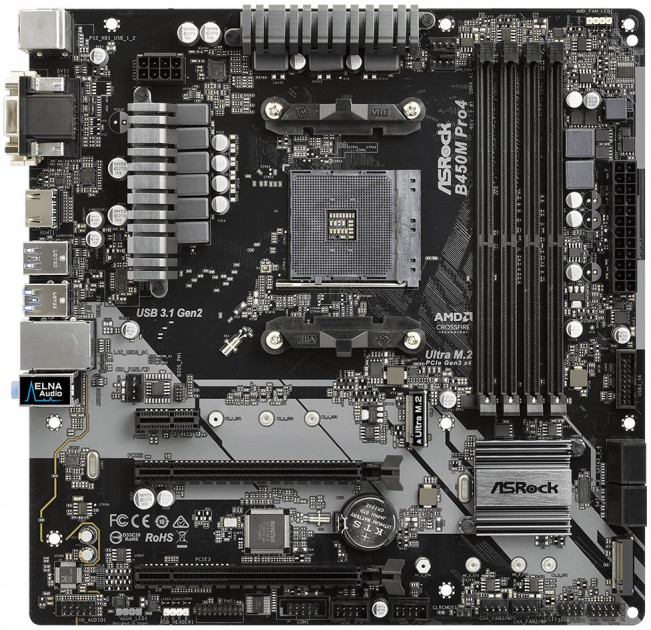 Материнская плата AM4 (B450) AsRock B450M Pro4, B450, 4xDDR4, CrossFire, Int.Video(CPU), 4xSATA3
Материнская плата AM4 (B450) AsRock B450M Pro4, B450, 4xDDR4, CrossFire, Int.Video(CPU), 4xSATA3