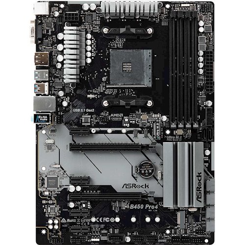 Материнская плата AM4 (B450) AsRock B450 Pro4, B450, 4xDDR4, CrossFire, Int.Video(CPU), 6xSATA3
Материнская плата AM4 (B450) AsRock B450 Pro4, B450, 4xDDR4, CrossFire, Int.Video(CPU), 6xSATA3