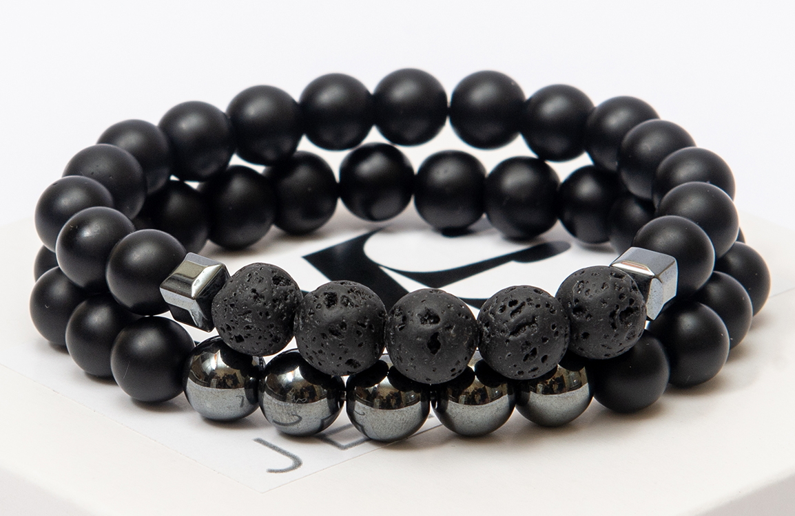 Парные браслеты мужские DMS Jewelry из натуральных камней шунгита и гематита, лавового камня DOUBLE MEN'S STULE
Парные браслеты мужские DMS Jewelry из натуральных камней шунгита и гематита, лавового камня DOUBLE MEN'S STULE