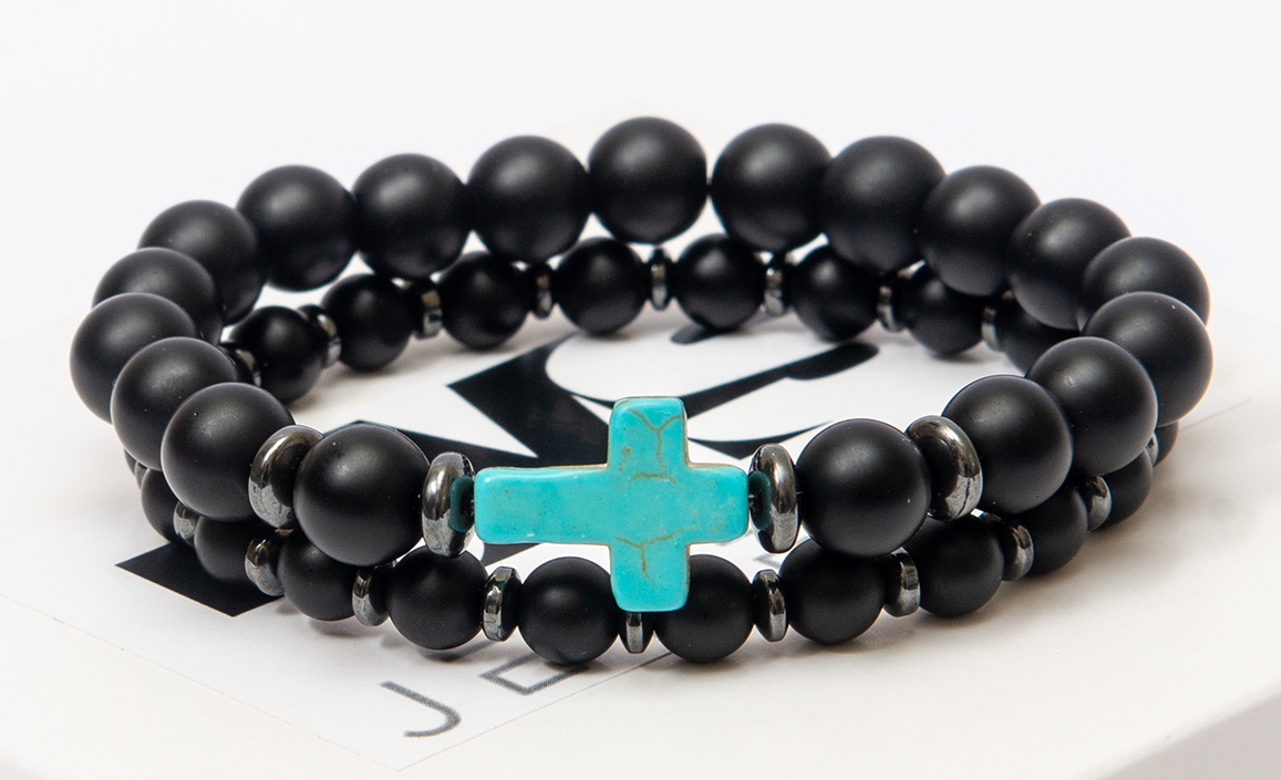 Парные браслеты мужские DMS Jewelry из натуральных камней шунгита и дисков гематита с крестом DOUBLE BLACK CROSS
Парные браслеты мужские DMS Jewelry из натуральных камней шунгита и дисков гематита с крестом DOUBLE BLACK CROSS
