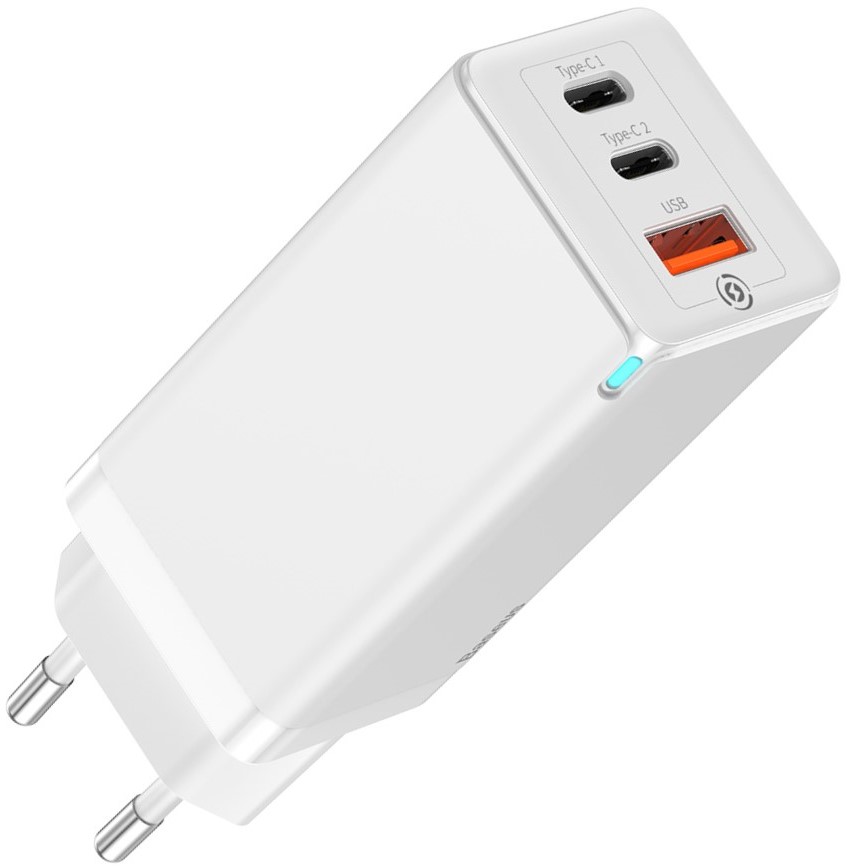 Сетевое зарядное устройство Baseus Quick GaN Travel QC4.0+PD3.0 65W USB+2Type-C 5A Белый
Сетевое зарядное устройство Baseus Quick GaN Travel QC4.0+PD3.0 65W USB+2Type-C 5A Белый