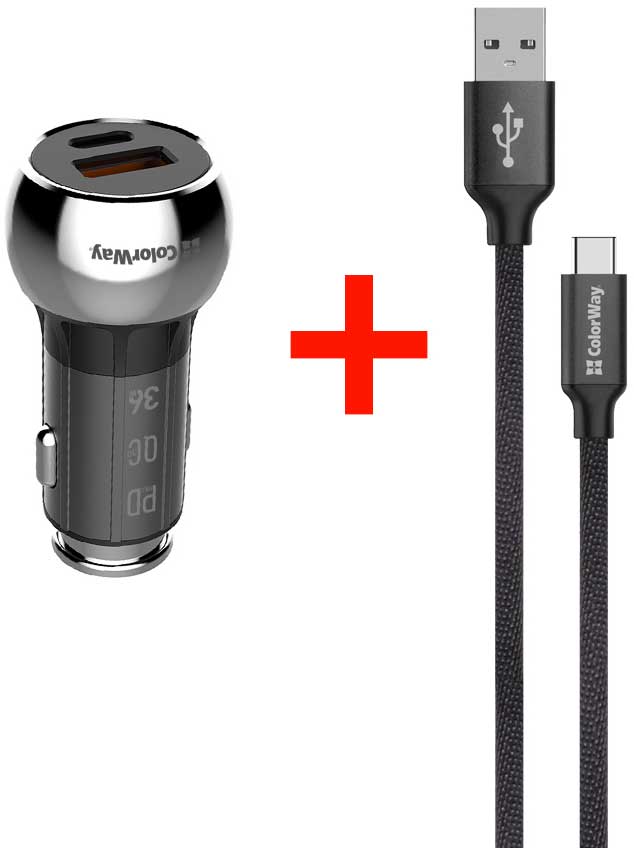 Автомобильное зарядное устройство ColorWay 2USB (Pow.Del. Port + QC3.0 ) (36W) Black + Кабель ColorWay USB Type-C 2.4А 2 м Black (CW-CHA012PD-BK-CBU)
Автомобильное зарядное устройство ColorWay 2USB (Pow.Del. Port + QC3.0 ) (36W) Black + Кабель ColorWay USB Type-C 2.4А 2 м Black (CW-CHA012PD-BK-CBU)