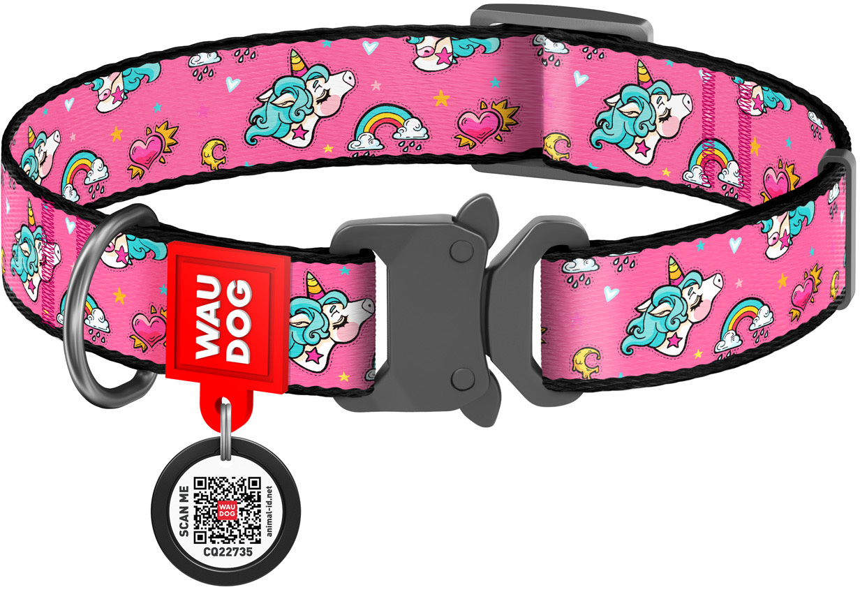 Ошейник для собак нейлоновый Collar WAUDOG Nylon c QR паспортом, рисунок "Единороги", металлическая пряжка-фастекс, M, Ш 20 мм, Дл 24-40 см (5131)
Ошейник для собак нейлоновый Collar WAUDOG Nylon c QR паспортом, рисунок "Единороги", металлическая пряжка-фастекс, M, Ш 20 мм, Дл 24-40 см (5131)