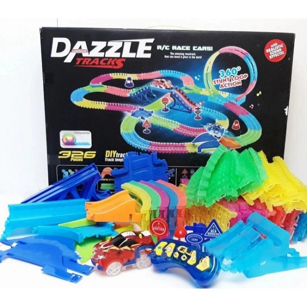 Трек гоночный для машинок DAZZLE TRACKS детский 326 деталей с пультом управления TT20049
Трек гоночный для машинок DAZZLE TRACKS детский 326 деталей с пультом управления TT20049