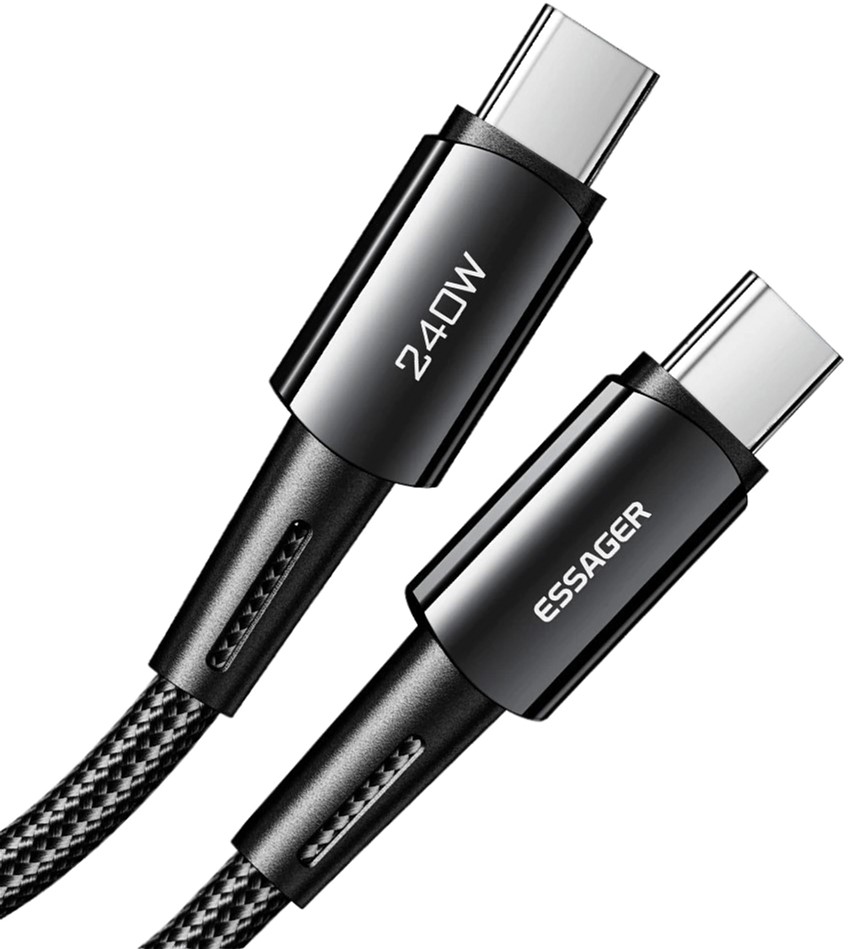 Кабель Essager Sunset Type C to Type C 240W Data cable 1 м Dark Grey