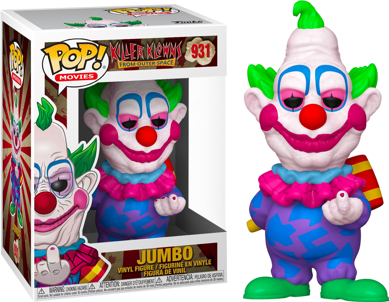 Фигурка Funko Pop Фанко Поп Клоуны убийцы Джамбо Killer Klowns Jumbo 10 см Movies KK J 931.060
Фигурка Funko Pop Фанко Поп Клоуны убийцы Джамбо Killer Klowns Jumbo 10 см Movies KK J 931.060