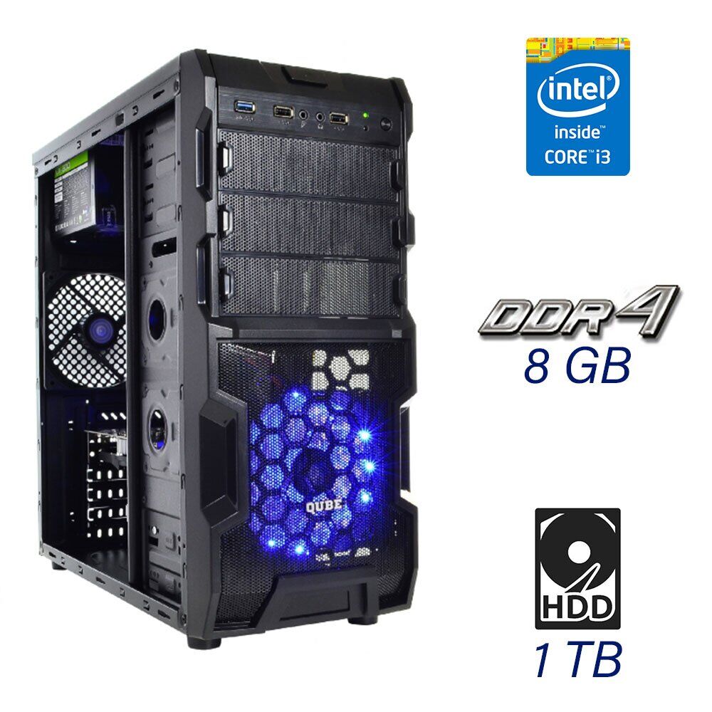 Игровой ПК QUBE QB932A U3 Tower Intel Core i3 10100F 4 8 ядра по 3