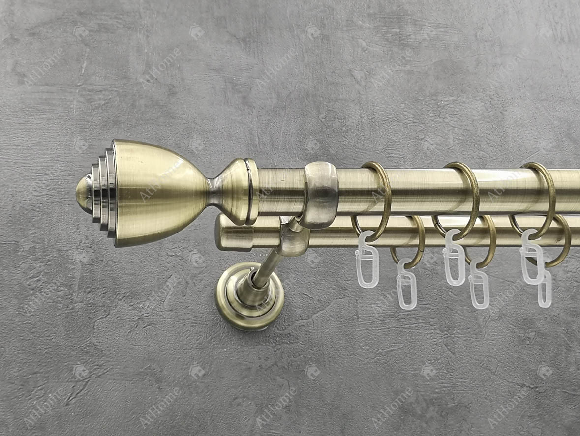 Карниз Quadrum Палацио 400 см двойной Антик 25/19 мм гладкая (кольца с крючками) 
Карниз Quadrum Палацио 400 см двойной Антик 25/19 мм гладкая (кольца с крючками)