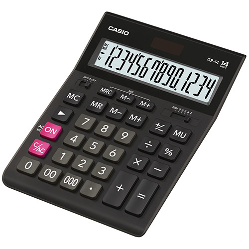 Калькулятор настольный Casio 14 разрядный 210 * 155 * 34.5 мм пластик (GR 14 W EP)
Калькулятор настольный Casio 14 разрядный 210 * 155 * 34.5 мм пластик (GR 14 W EP)