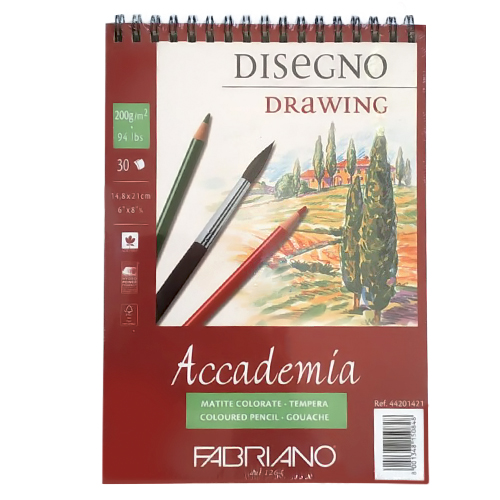 Альбом на спирали Fabriano Accademia мелкое зерно А5 (14,8*21см) 200г/м2, 30 л (16F5203)
Альбом на спирали Fabriano Accademia мелкое зерно А5 (14,8*21см) 200г/м2, 30 л (16F5203)