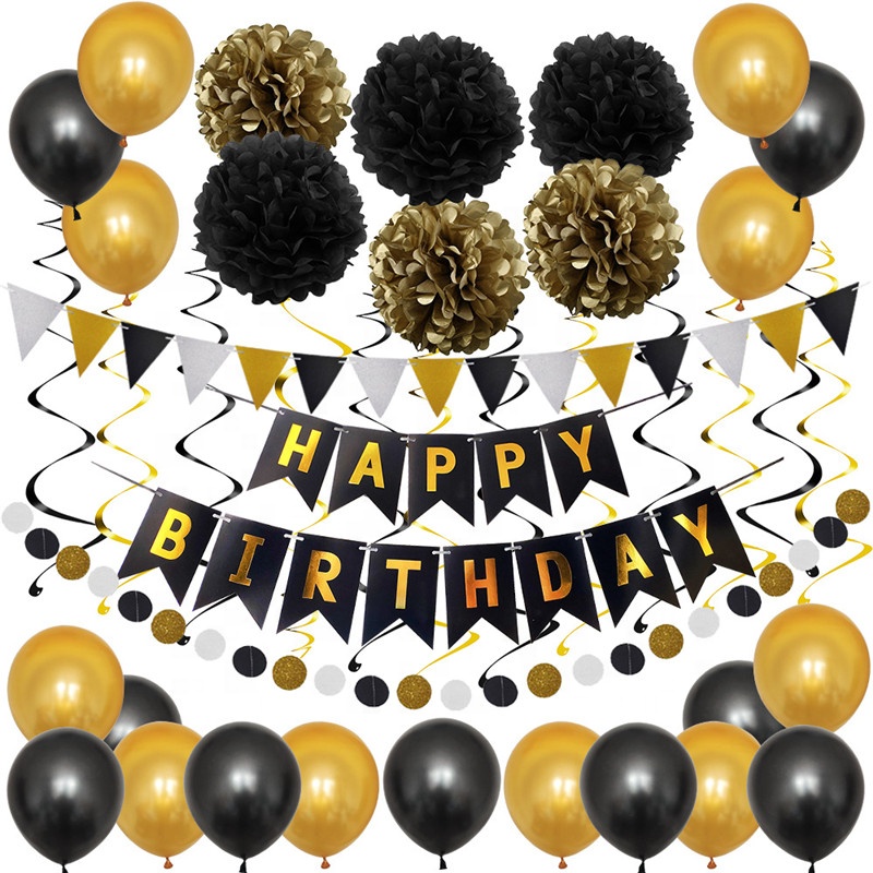 Мега Набор для Дня Рождения из воздушных шаров, баннер "Happy Birthday" Черного цвета + хромированное золото (PO98LK)
Мега Набор для Дня Рождения из воздушных шаров, баннер "Happy Birthday" Черного цвета + хромированное золото (PO98LK)