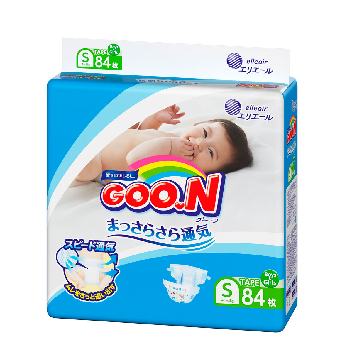 Японские подгузники для детей 4-8 кг GOO.N Размер S На липучках Унисекс 84 шт (843153)
Японские подгузники для детей 4-8 кг GOO.N Размер S На липучках Унисекс 84 шт (843153)