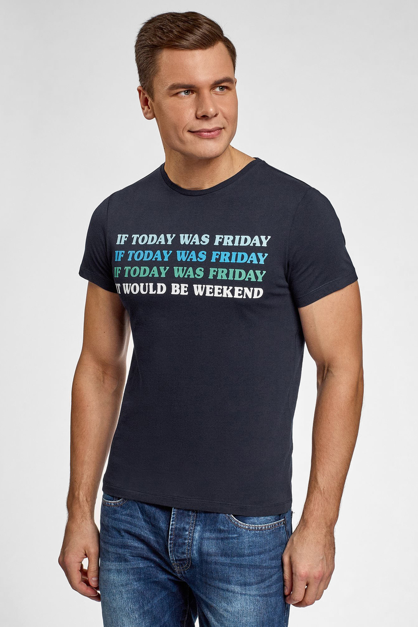 Мужская темно-синяя футболка с принтом Oodji 5L621002I-32/44135N/7919P, Мужская темно-синяя футболка с принтом Oodji L 5L621002I-32/44135N/7919P
Мужская темно-синяя футболка с принтом Oodji 5L621002I-32/44135N/7919P, Мужская темно-синяя футболка с принтом Oodji L 5L621002I-32/44135N/7919P