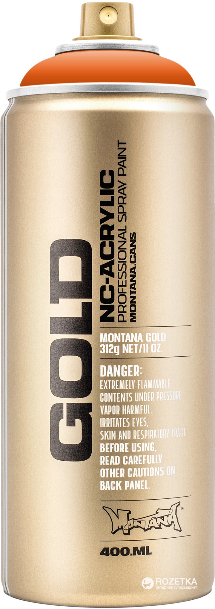 Акриловая краска-спрей Montana Gold 2080 Чистый оранжевый 400 мл (Pure Orange) (4048500284281)
Акриловая краска-спрей Montana Gold 2080 Чистый оранжевый 400 мл (Pure Orange) (4048500284281)