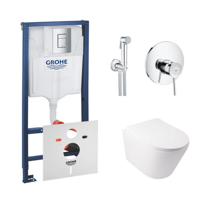 Комплект инсталляция Grohe Rapid SL 38772001 + унитаз с сиденьем Qtap Swan QT16335178W + набор для гигиенического душа со смесителем Grohe BauClassic 2904800S
Комплект инсталляция Grohe Rapid SL 38772001 + унитаз с сиденьем Qtap Swan QT16335178W + набор для гигиенического душа со смесителем Grohe BauClassic 2904800S
