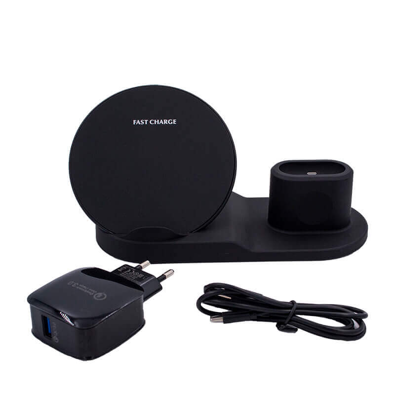Беспроводное зарядное устройство для Apple устройств 3 в 1 | Qi Wireless Fast Charging Pad Black
Беспроводное зарядное устройство для Apple устройств 3 в 1 | Qi Wireless Fast Charging Pad Black