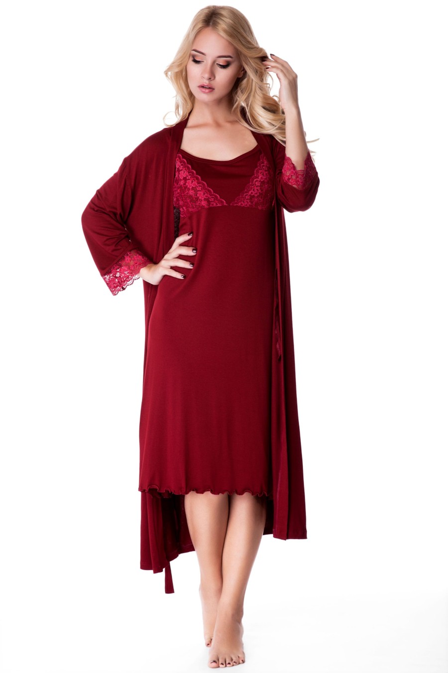 Комплект: халат и сорочка Fleri () Бордо, Комплект: халат и сорочка Fleri 48(XL) Бордо
Комплект: халат и сорочка Fleri () Бордо, Комплект: халат и сорочка Fleri 48(XL) Бордо