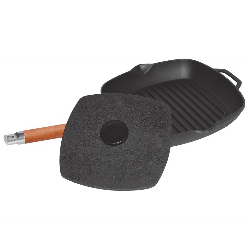 Сковорода чугунная Биол гриль с крышкой прессом 1024 
Сковорода чугунная Биол гриль с крышкой прессом 1024