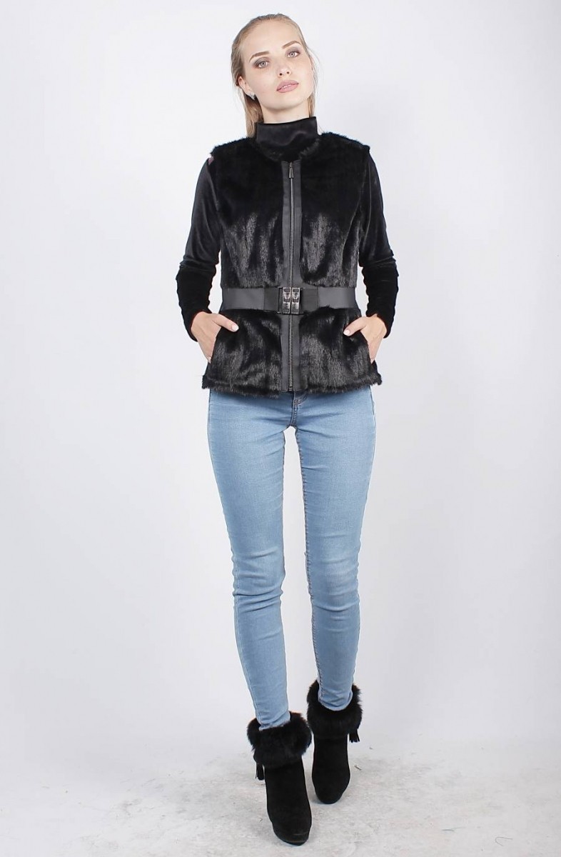 Женский жилет из искусственного меха Пряжка Чорная норка № 53(т) Размер 48
Женский жилет из искусственного меха Пряжка Чорная норка № 53(т) Размер 48