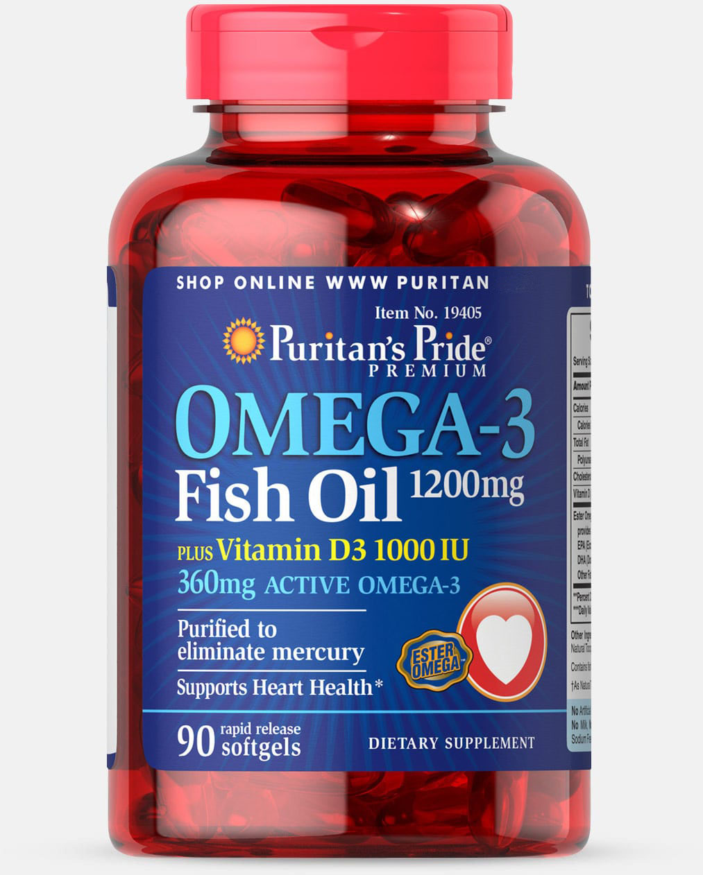 Витамины Puritan's Pride Omega 3 Fish Oil 1200 mg plus Vitamin D3 1000 IU 90 Softgels
Витамины Puritan's Pride Omega 3 Fish Oil 1200 mg plus Vitamin D3 1000 IU 90 Softgels