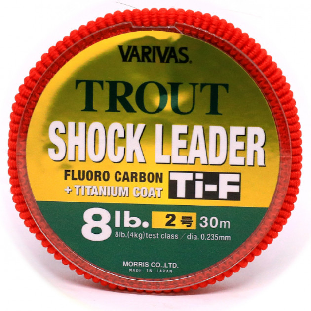 Леска рыболовная прозрачная Varivas Trout Shock Leader Ti-F 30 м 2.0 8 lb 0.235 мм
Леска рыболовная прозрачная Varivas Trout Shock Leader Ti-F 30 м 2.0 8 lb 0.235 мм