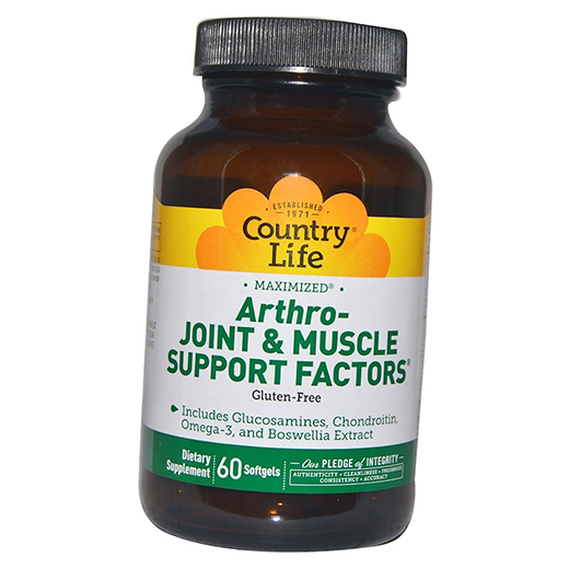 Поддержка суставов, Хондропротектор, Joint & Muscle Support Factors, Country Life 60гелкапс (03124005)
Поддержка суставов, Хондропротектор, Joint & Muscle Support Factors, Country Life 60гелкапс (03124005)