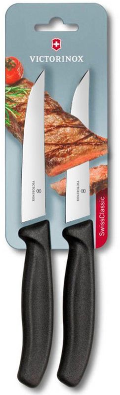 Кухонный нож Victorinox SwissClassic Steak 2 ножа 12см для стейка с чёрной ручкой (блистер) (67903.12B)
Кухонный нож Victorinox SwissClassic Steak 2 ножа 12см для стейка с чёрной ручкой (блистер) (67903.12B)