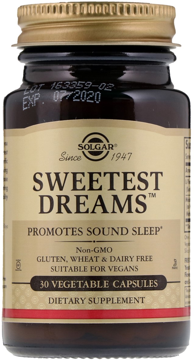 Натуральная добавка Solgar Sweetest dreams для cна с мелатонином и L-теанином 30 капсул (033984019386)
Натуральная добавка Solgar Sweetest dreams для cна с мелатонином и L-теанином 30 капсул (033984019386)