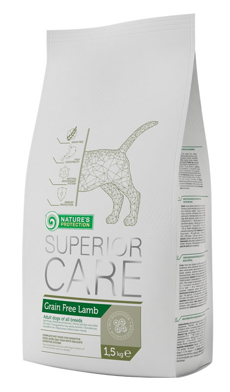 Сухой корм Nature's Protection Dog Grain Free Lamb для взрослых собак всех пород с чувствительным пищеварением (ягненок) 1,5 кг
Сухой корм Nature's Protection Dog Grain Free Lamb для взрослых собак всех пород с чувствительным пищеварением (ягненок) 1,5 кг