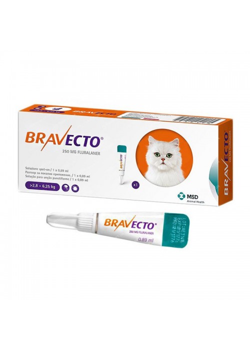 Капли от блох и клещей для кошек BRAVECTO (Бравекто) SPOT-ON M - весом от 2,8 до 6,25 кг (защита на 12 недель) 1 шт.
Капли от блох и клещей для кошек BRAVECTO (Бравекто) SPOT-ON M - весом от 2,8 до 6,25 кг (защита на 12 недель) 1 шт.