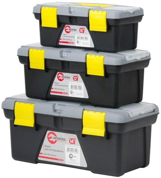 Комплект ящиків для інструментів Intertool 3 шт. (ВХ-0310 10"/ВХ-0312 12"/ВХ-0314 14") (BX-0303)
Комплект ящиків для інструментів Intertool 3 шт. (ВХ-0310 10"/ВХ-0312 12"/ВХ-0314 14") (BX-0303)