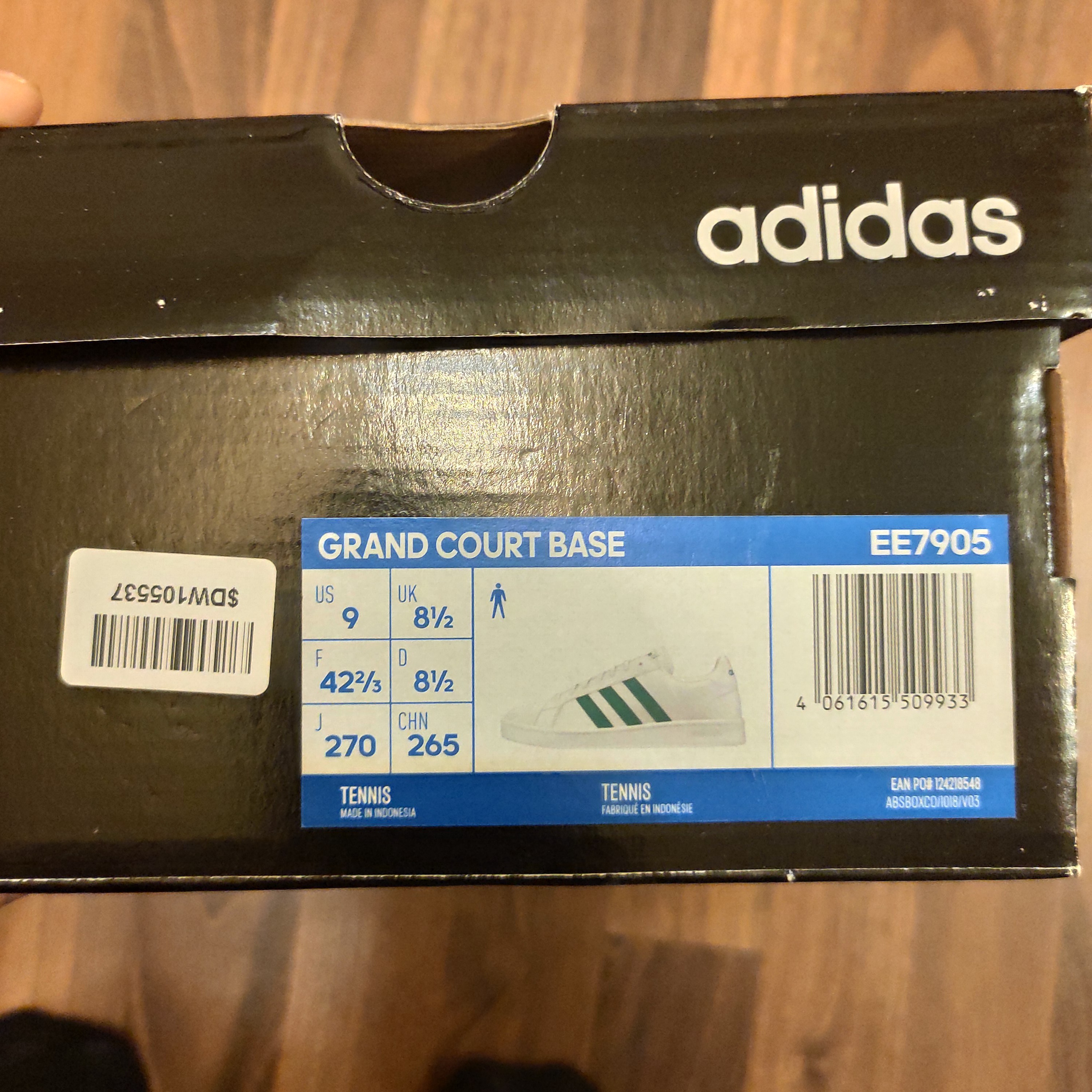 Adidas Grand Court Base EE7905 49.5 12.5UK 31 Ftwr White