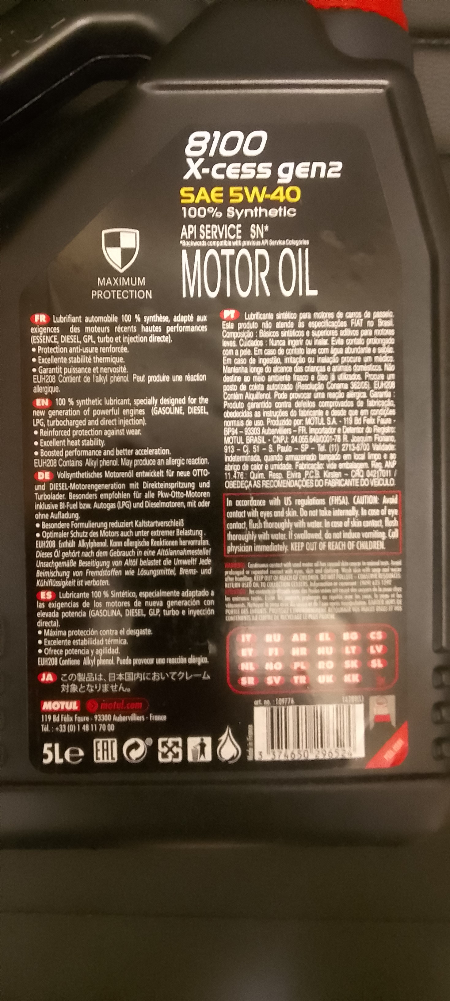 olio motore motul 8100 x-cess gen2 5w40 lt1 – Russo Autoricambi