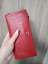 Кошелек-клатч из кожи с карманом для мобильного ST Leather 19315 Красный фото от покупателей 8