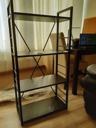 Этажерка 4/34 Ferrum-decor Серии Конект 120x34x28 черный ДСП Дуб Сонома Трюфель 16мм (XK00239) фото от покупателей 5