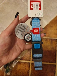 Ошейник для собак из восстановленного хлопка WAUDOG Re-cotton с QR паспортом светоотражающий пластиковый фастекс Ш 25 мм Дл 33-49 см (02929Collar) фото от покупателей 5