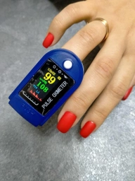 Электронный пульсоксиметр на палец JETIX Pulse Oximeter Blue + батарейки в комплекте (Гарантия 12 месяцев) фото от покупателей 1