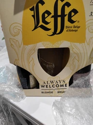 Подарочная упаковка пива Leffe Blonde светлое 6.6% 0.75 л и пива Leffe Brune темное 6.5% 0.75 л + фирменный бокал 0.33 л (4820034922286) фото от покупателей 3