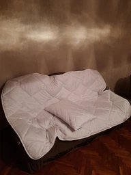 Набор Sleepingg Одеяло всесезонное полуторное 140х210 см антиаллергенное волокно + подушка 50х70 см Белый (4820227283224) фото от покупателей 15