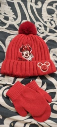 Набір рукавичок шляпа-шапка Disney Minnie для дівчаток зимовий червоний TH4158.RED (48)