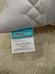 Подушка для сну Sleepingg Антиалергенне волокно 50х70 см Стьобаний чохол зі стібкою та блискавкою Біла (4820182650093) фото від покупців 2