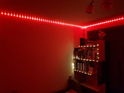 Світлодіодна rgb led стрічка SMD 3528 на самоклеючі основі 12v з пультом і блоком живлення багатокольорова гнучка вологостійка діодная гірлянда для підсвічування комплект 5 метрів фото від покупців 4