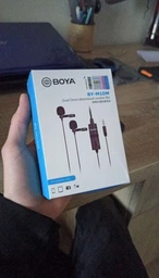 Петличный микрофон Boya BY M1DM, двойная петличка Боя для камеры и смартфона